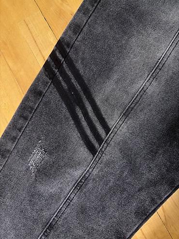 jogger: Qara-boz rəngli cins jogger şalvar - Kəsim: rahat/relaxed fit, düz — 2