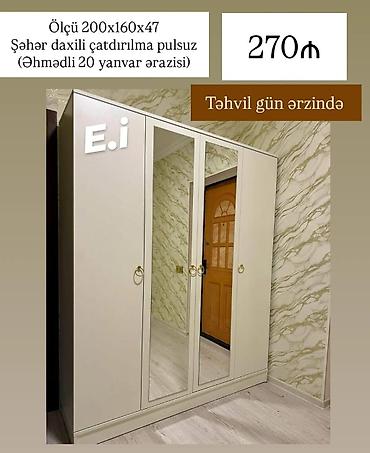 quran sekilleri: Üç və dörd qapılı dəbli geyim dolabları - Ölçü: 200 x 160 x 47 sm - — 4