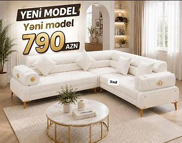 Yeni model L formalı yumşaq dəst – 790 AZN - Rəng: krem/ağ - Dizayn