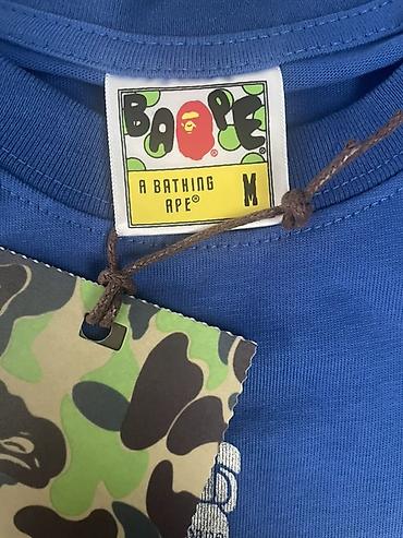 Эркектер кийими: Синяя футболка BAPE (A Bathing Ape), размер M. - Материал: плотный — 4