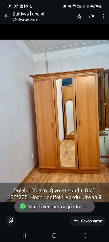 Mətbəx mebeli: İşlənmiş, Açılan, 3 qapılı Düz dolab