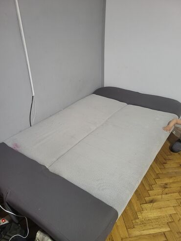 ormar za posteljinu: Three-seat sofas, Textile, color - Grey, Used