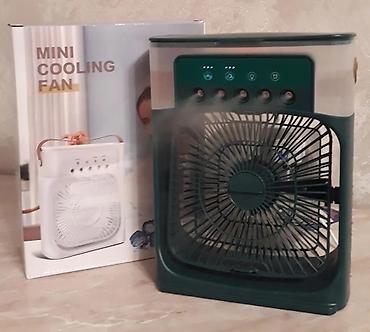 Ventilyatorlar: 3 surətli, 5 işıqlı, stolüstü mini buxarlı sərinkeş ventilyator, həm — 1
