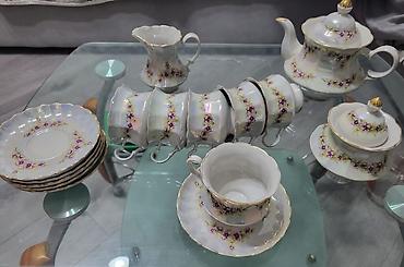 Çay dəsti, rəng - Ağ, Keramika, 6 nəfərlik