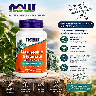 NOW Magnesium Glycinate with BioPerine – sinir sistemini dəstəkləyən