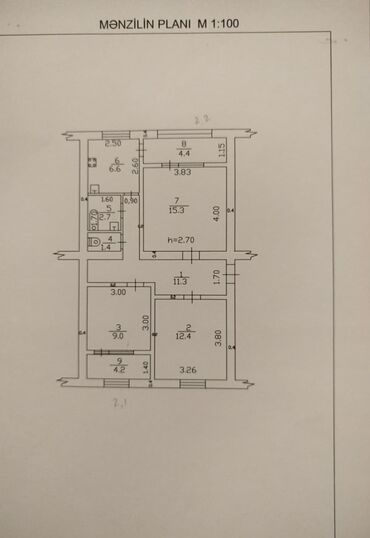 продажа 3 комнатных квартир в баку: Bakı, 3 otaqlı, Köhnə tikili, 68 kv. m