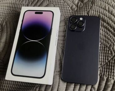 магазин запчастей для швейных машин: IPhone 14 Pro Max, Колдонулган, 256 ГБ, Jet Black, Куту, Коргоочу айнек, Каптама, 85 %