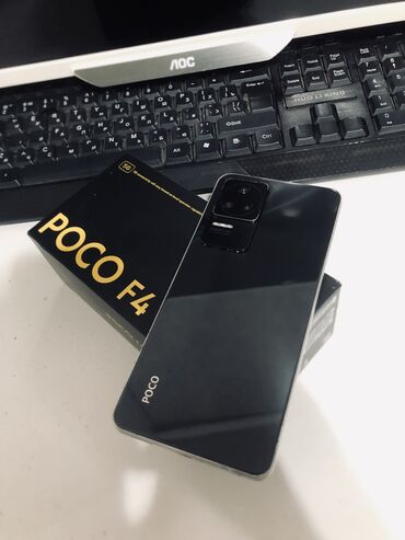 скупка телефонов ош: Poco F4, Колдонулган, 128 ГБ, түсү - Кара, 2 SIM