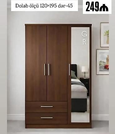 saloglu kunc divanlar: Üç qapılı paltarsaxlama dolabı – güzgülü model - Ölçü: 120 × 195 sm — 1