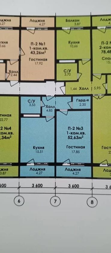 Продажа квартир: 1 комната, 53 м², Элитка, 9 этаж, ПСО (под самоотделку)