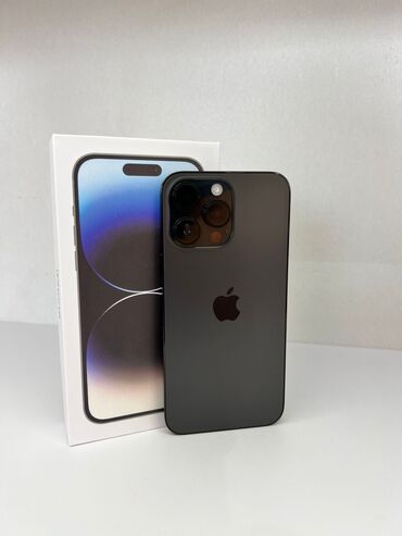 Apple iPhone: IPhone 14 Pro Max, Б/у, 256 ГБ, Черный, Зарядное устройство, Защитное стекло, Чехол, 88 %