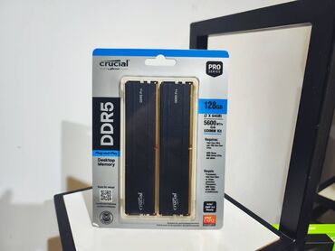 Monitorlar: Operativ yaddaş (RAM) Crucial, > 32 GB, > 4000 Mhz, DDR5, PC üçün, Yeni