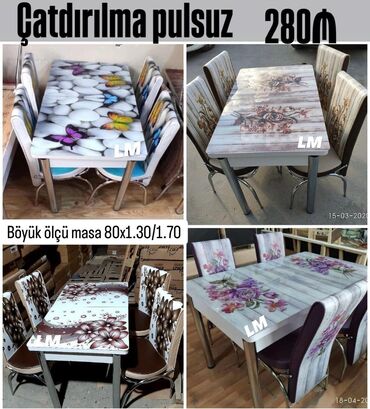 stol stul desti qiymetleri: Qonaq otağı üçün, Yeni, Açılan, Dördbucaq masa, 4 stul