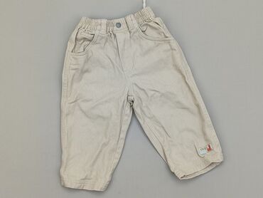 beżowe jeansy szerokie: Spodnie jeansowe, 9-12 m, stan - Dobry