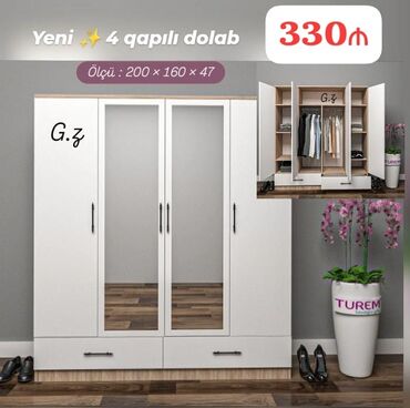tibettea nedir: Açılan, 4 qapılı Düz dolab, Qarderob, paltar dolabı
