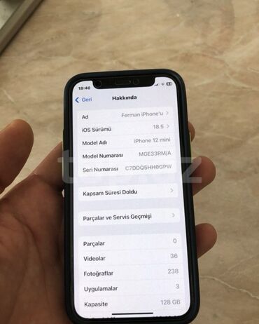 Apple iPhone: IPhone 12 mini, 128 GB, White Titanium, Face ID