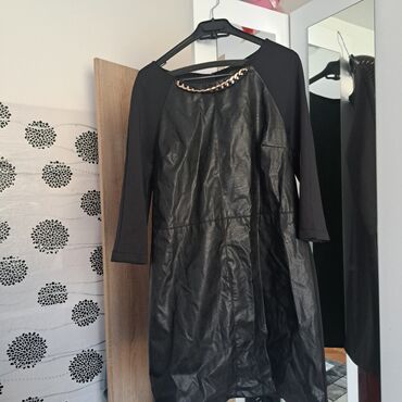 krojevi haljina za punije dame: XL (EU 42), bоја - Crna, Drugi stil, Dugih rukava