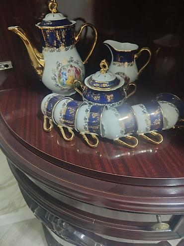 Çay dəsti, rəng - Mavi, Farfor