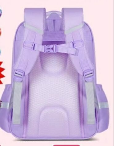 Туристические рюкзаки: Фиолетовый, розовый, голубой детский рюкзак с изображением персонажей — 3