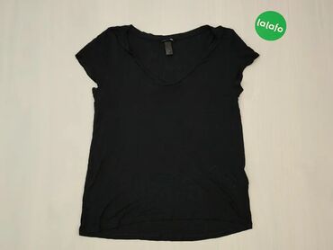 Koszulki: Koszulka M (EU 38), wzór - Jednolity kolor, kolor - Czarny, H&M