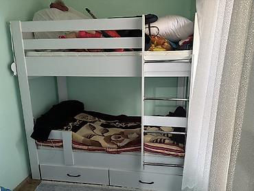белье новый: İki mərtəbəli uşaq/yataqxana çarpayısı - Rəng: ağ - Karkas: möhkəm — 1