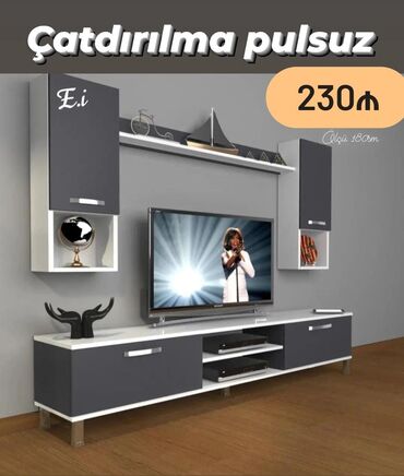 стеклянная подставка под телевизор: Yeni, Düz TV altlığı, Polkalı, Laminat