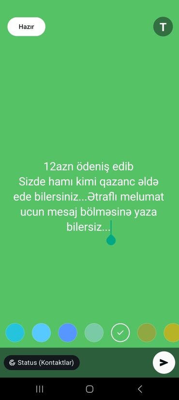 Satış: 12azn ödeniş edin sizde yeni işimizə qoşulun əziz xanımlar