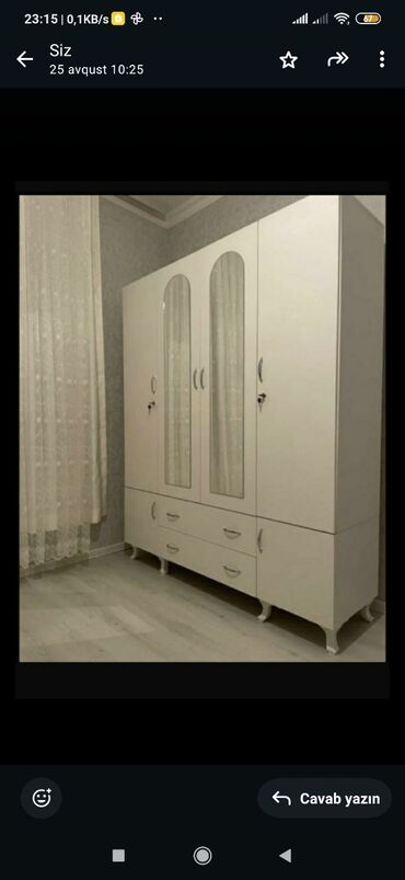 Dolablar: Yeni, Açılan, 4 qapılı Düz dolab, Qarderob, paltar dolabı, Azərbaycan — 11