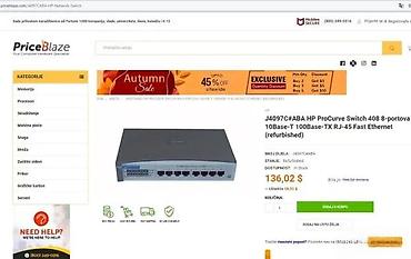 Modemi, ruteri i mrežni uređaji: HP ProCurve Switch 408 (model J4097C) - Mrežni preklopnik sa 8 Fast — 7