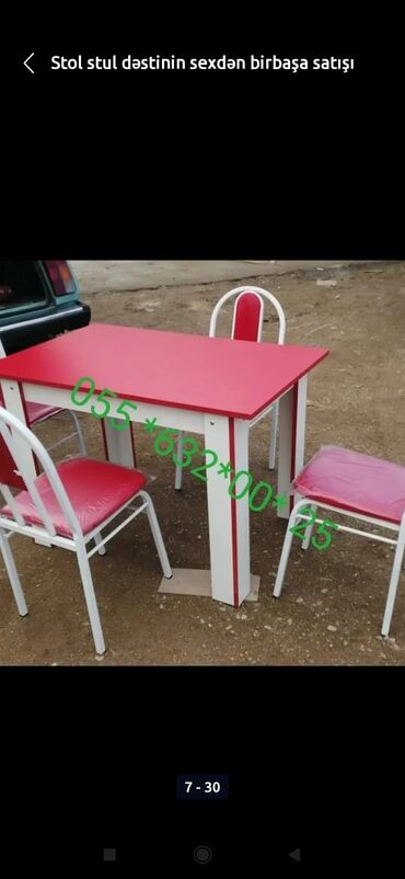 Bağ, çöl masa və oturacaq dəstləri: Yeni, Kvadrat masa, 4 stul, Açılmayan, Stullar ilə, Dəri, Azərbaycan -da lalafo.az — 2 Bağ, çöl masa və oturacaq dəstləri: Yeni, Kvadrat masa, 4 stul, Açılmayan, Stullar ilə, Dəri, Azərbaycan — 2