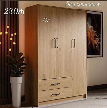 ucuz dolablar: Üç qapılı paltar dolabı - Material: ağac teksturalı laminat (təbii — 1
