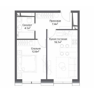 Продажа квартир: 1 комната, 42 м², Элитка, 5 этаж