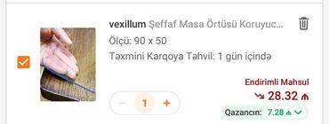ev esyalari satilir: Qalın masa qoruyucu örtük. Yeni alınıb, ölçü yanlış sifariş edildiyinə