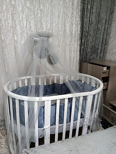 set mebel: Oğlan və qız üçün, Yeni, Yumru, Beşik, Dəst ilə, Matras ilə, Yellənmə mexanizmsiz — 1
