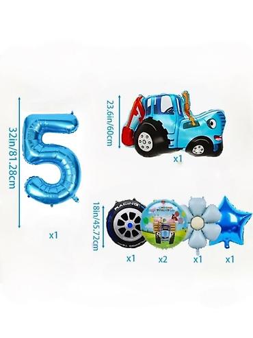 Воздушные шары и принадлежности: Набор фольгированных шаров для детского праздника «Синий трактор» + — 11