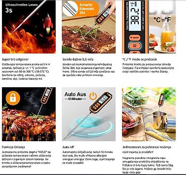 Ostala kuhinjska oprema: Digitalni kuhinjski termometar sa sondom 5,6 inča (304 nerđajući — 4