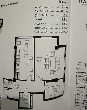 Продажа квартир: Продается 2-комнатная квартира в ЖК DA VINCI Площадь: 85.6 м2 4 этаж — 2