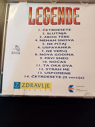 dex rock: CD album: Legende – Sve najlepše Izdanje: PGP RTS, SOKOJ © 1998, CD — 2