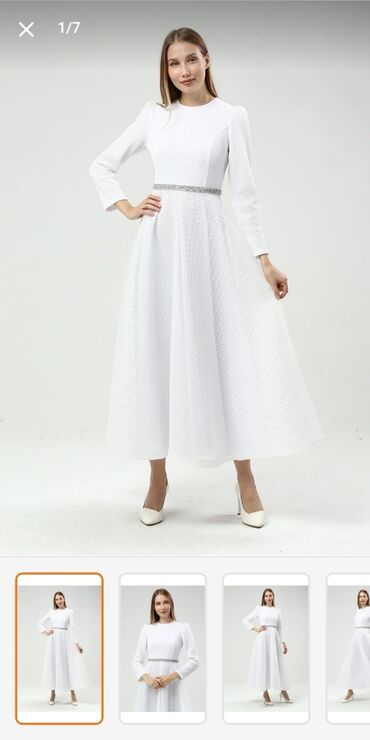 вечернее стильное платье: M (EU 38), цвет - Белый