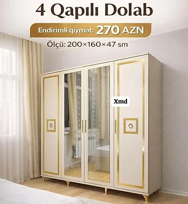 geyim dolabi: 4 qapılı geyim dolabı - Ölçü: 200 × 160 × 47 sm - Rəng və dizayn — 1