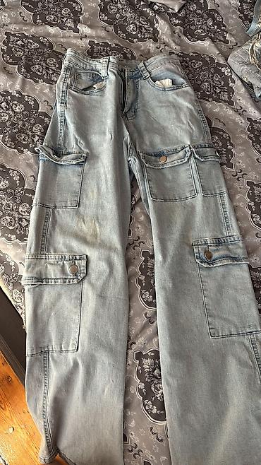 denim tears: Açıq mavi rəngli denim kargo şalvar - Model: geniş kəsim, düz balaq - — 1