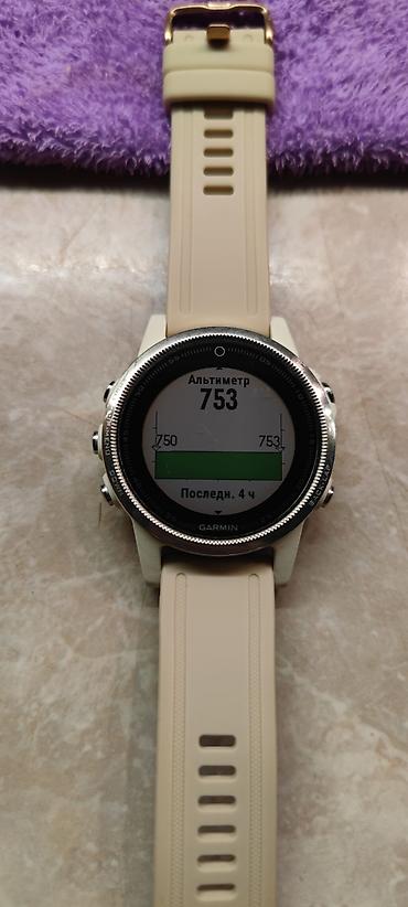 Garmin: Garmin Fenix 5S, бежевый ремешок Спортивные GPS‑часы для бега, вело — 8