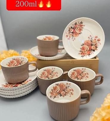 kuhn rikon nalepnice: Set šoljica za kafu/čaj sa tanjirićima – 200 ml - Materijal — 1