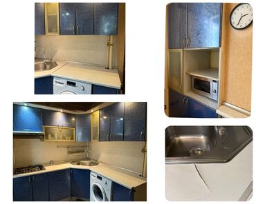 Mebel: Mətbəx mebeli 350 azn.Ölçü 180×180 sm.Üstündə moyka verilir,qaz əlavə
