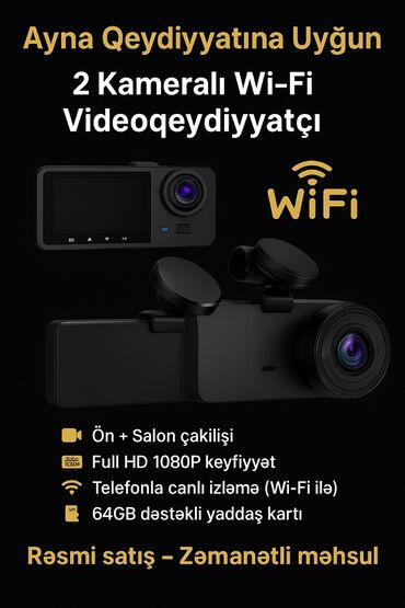 Tavalar: Ayna qeydiyyatına uyğun hazırlanmış, iki kameralı Wi-Fi