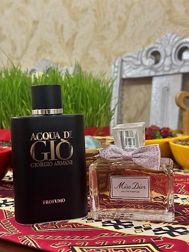 tütsü: Giorgio Armani Acqua di Giò Profumo və Dior Miss Dior Eau de Parfum — 1