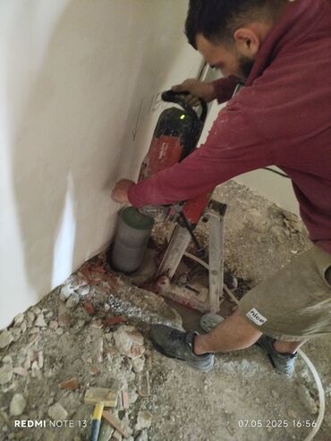 Beton işləri: #Betonkesme #betondeşmə Beton kubik kərpic - dən kəsim deşim — 12