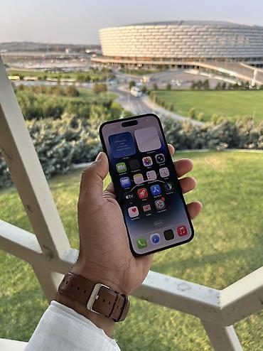 iphone en ucuz telefon: IPhone 14 Pro Max, 256 GB, Black Titanium, Face ID, Zəmanət, Simsiz şarj — 3