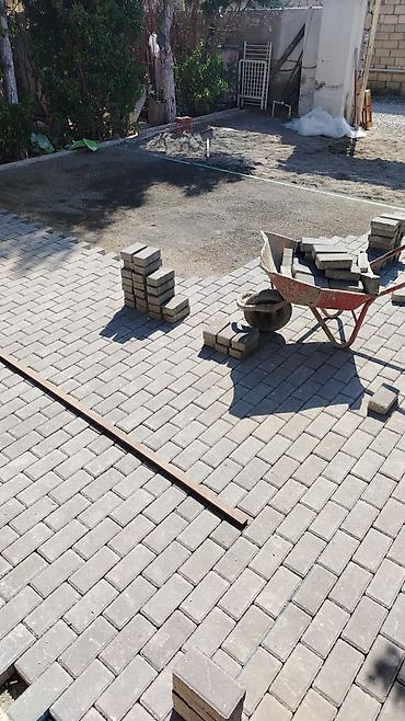 Напольные работы: Tamet (bardür və səki daşı) döşəmə xidməti - Həyətyanı sahə, qaraj — 7