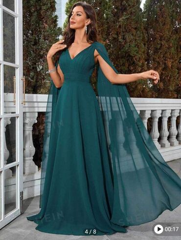 Dresses: 2XL (EU 44), color - Green, Evening, With the straps